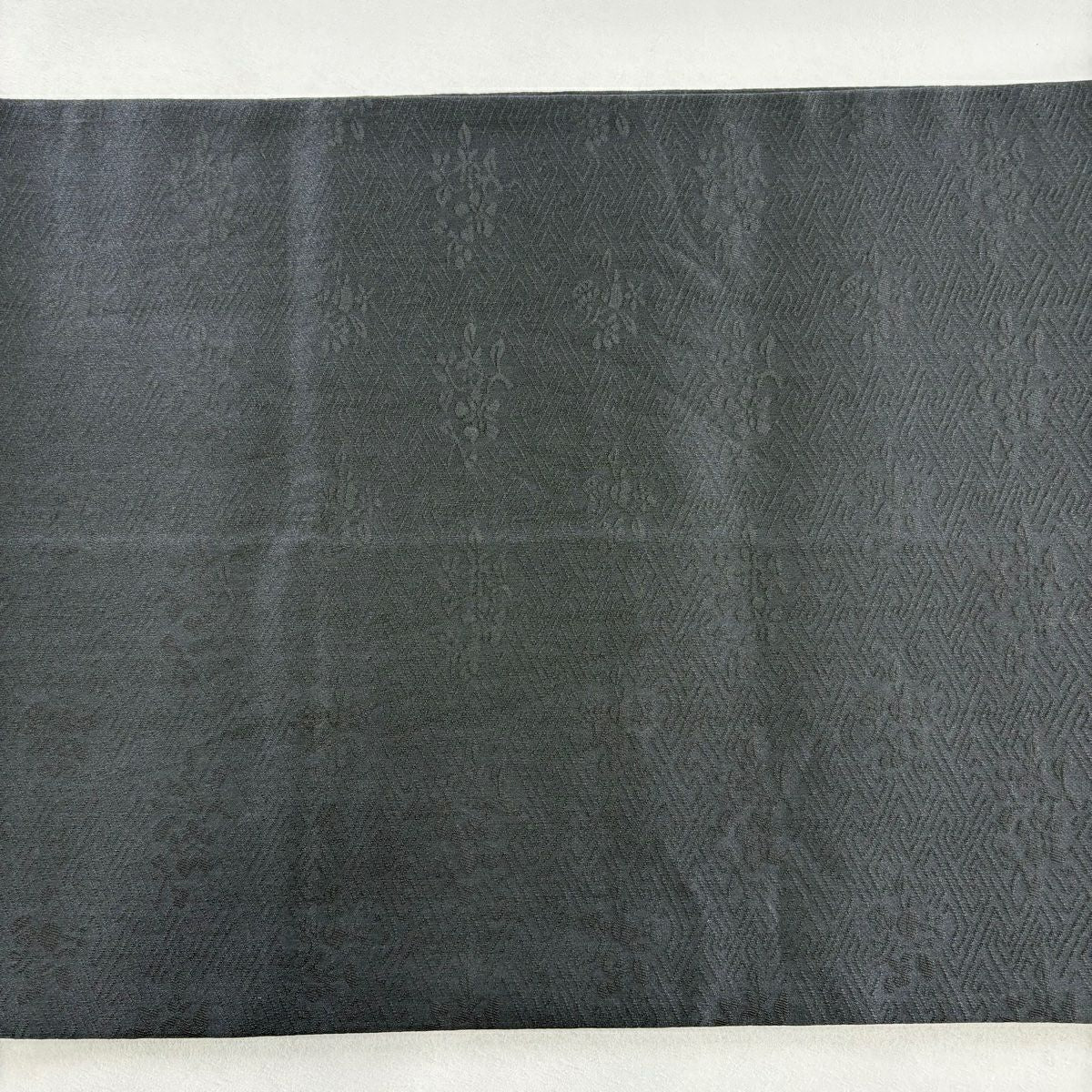 袋帶 秀品級 霞 幾何學 金絲 墨 黑 六通 純蠶絲