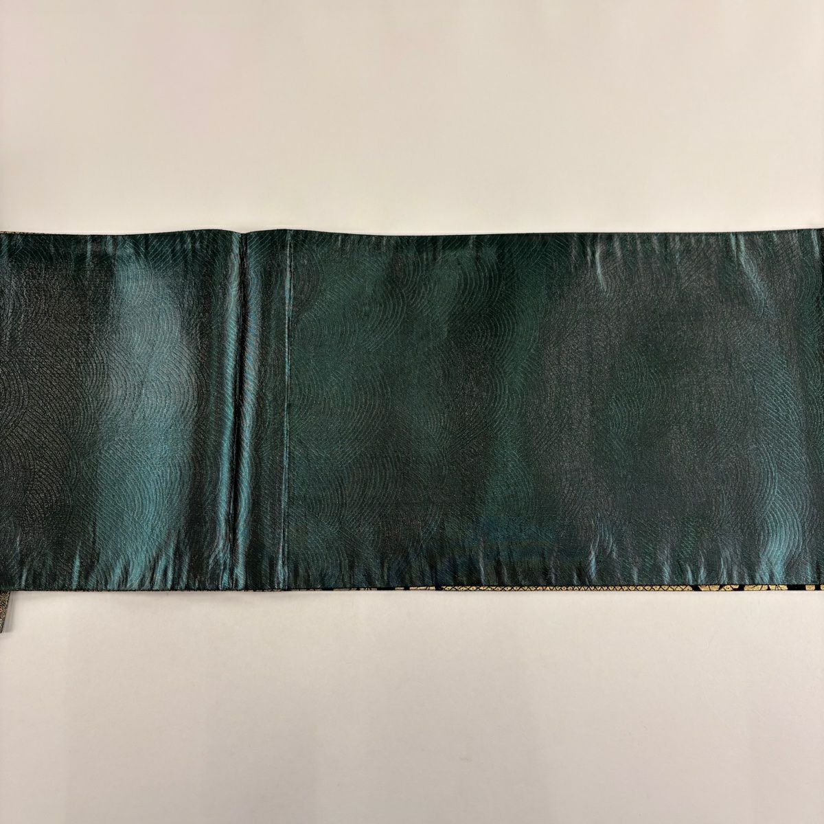 【美品】 袋帶 秀品級 更紗 金金箔 金色 六通 純蠶絲