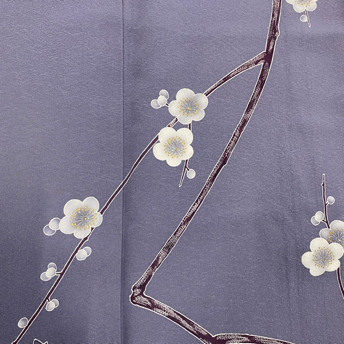 訪問服 身長160cm 袖長64.5cm M 雙層 坂東八十助 落款あり 枝梅花 竹子 金銀彩 薄紫 純蠶絲 名品級