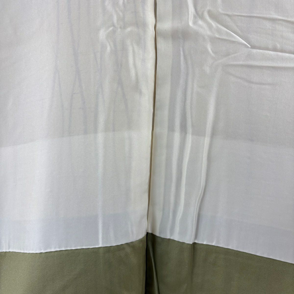 【美品】 小紋 身長156.5cm 袖長63.5cm S 雙層 吉兵衛 紬織織 落款あり よろけ縞 米色 純蠶絲 逸品級