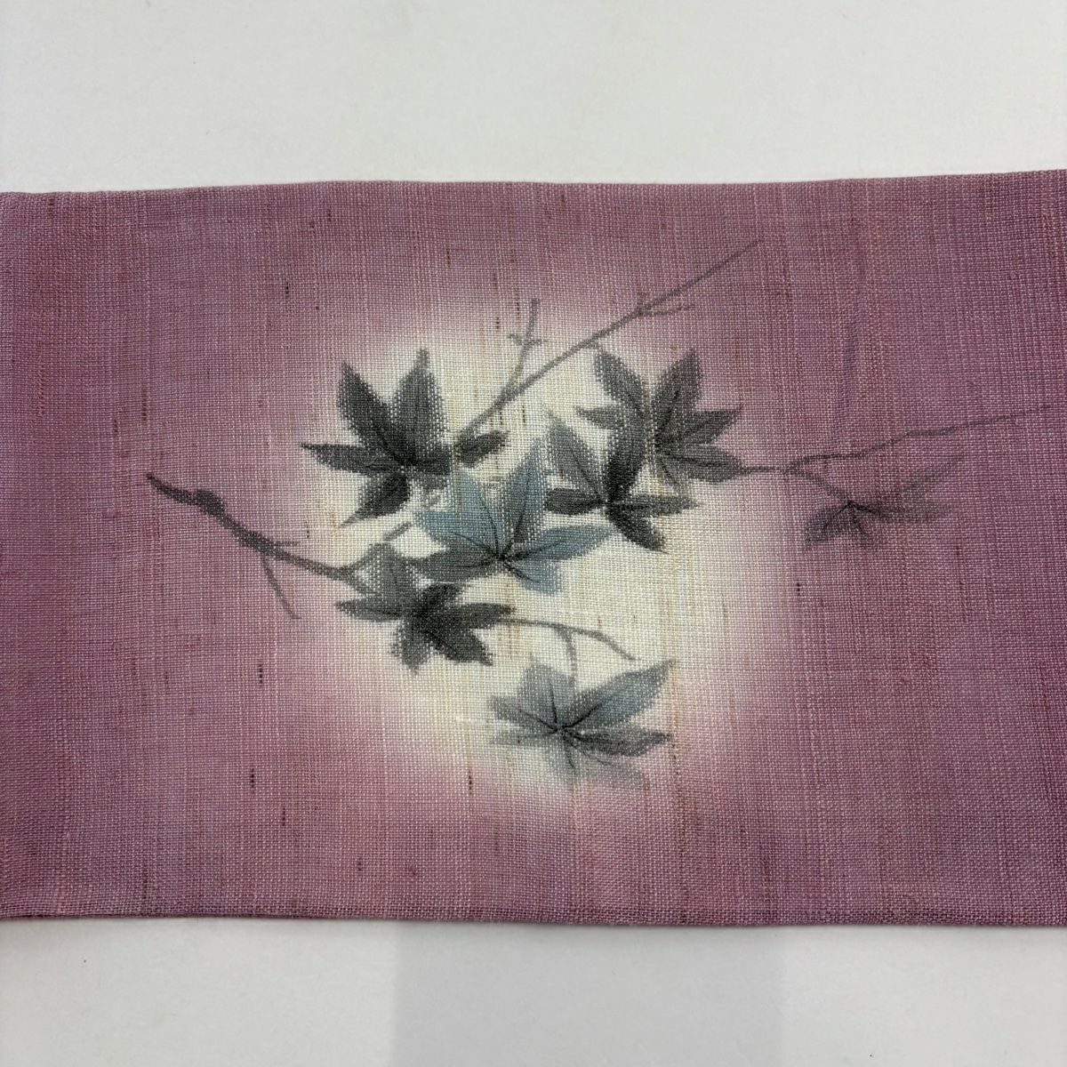 名古屋帶 名品級 紬織織 楓 風林 薄紫 純蠶絲
