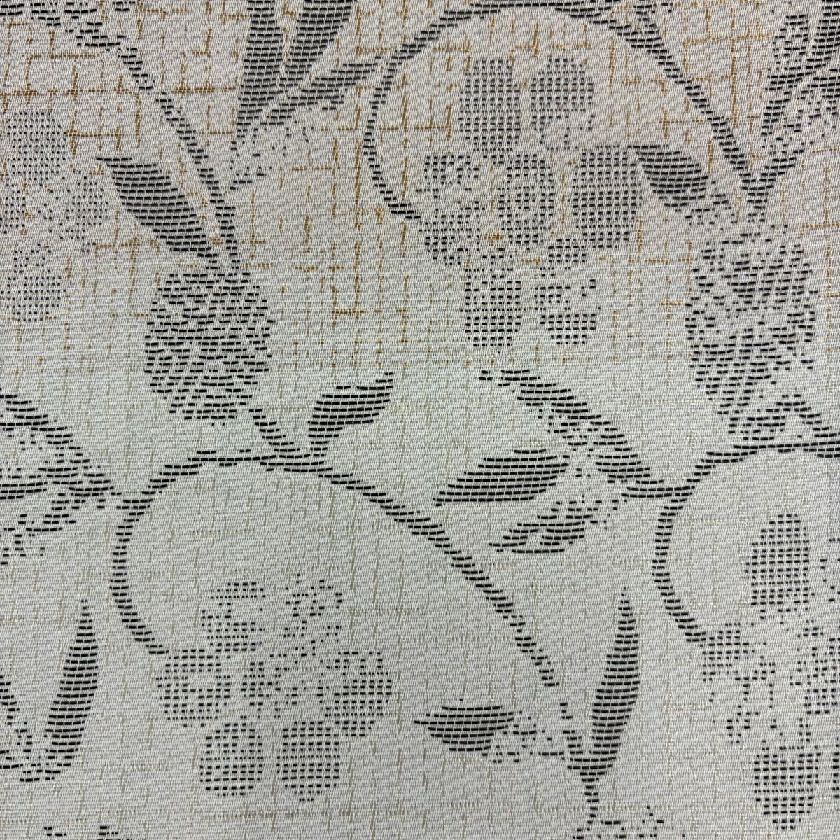 【美品】 袋帶 名品級 笹蔓 灰綠 六通 純蠶絲