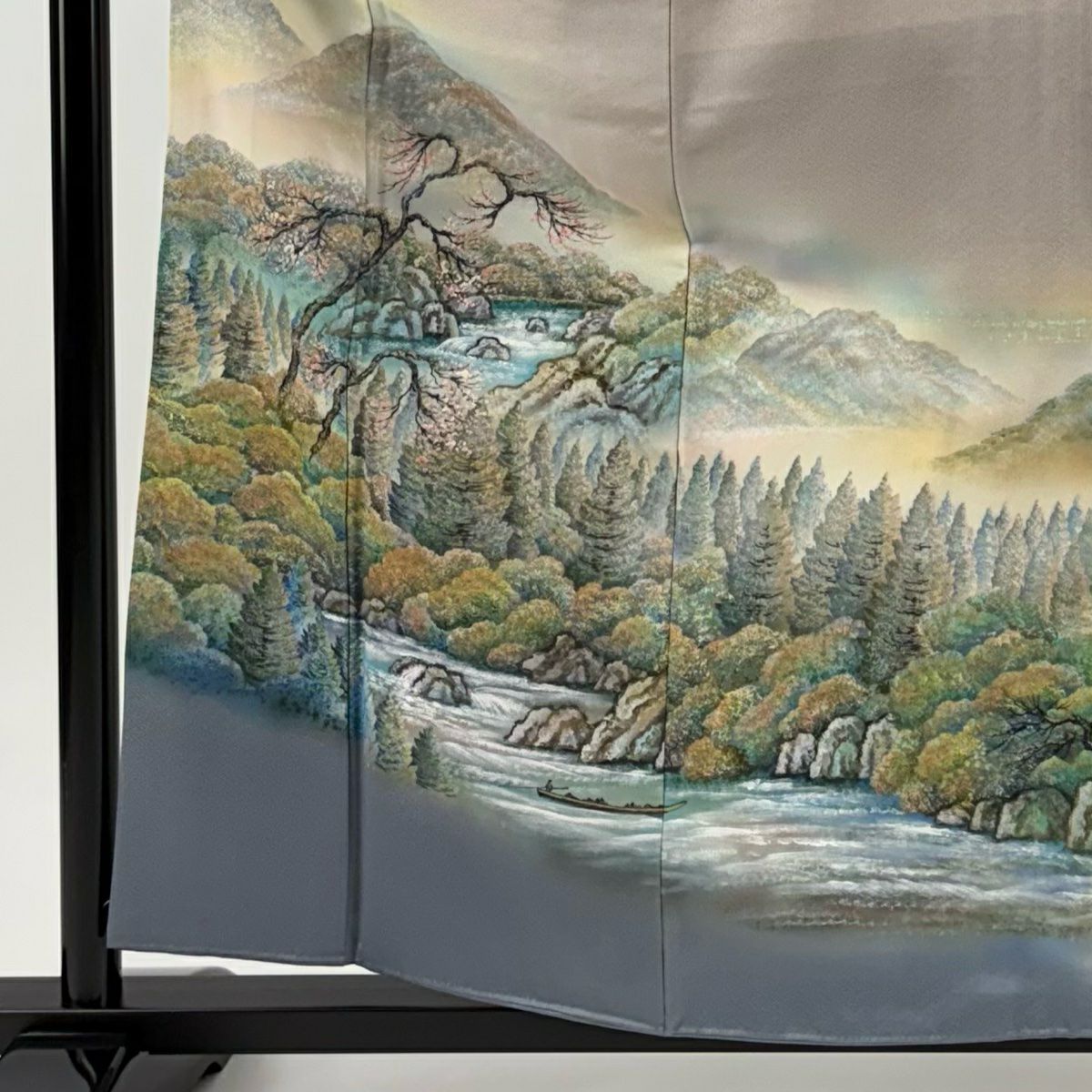 【美品】 留袖禮服禮服 身長159.5cm 袖長61.5cm S 雙層 保津峽 落款あり 保津峽 金銀彩 漸層 薄小豆 純蠶絲 優品級