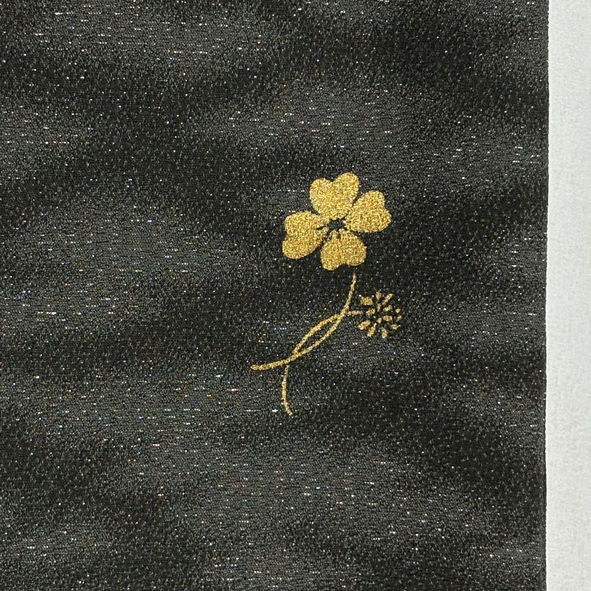 【美品】 袋帶 秀品級 葉紋 金銀彩 金金箔 深綠 大鼓紋 純蠶絲