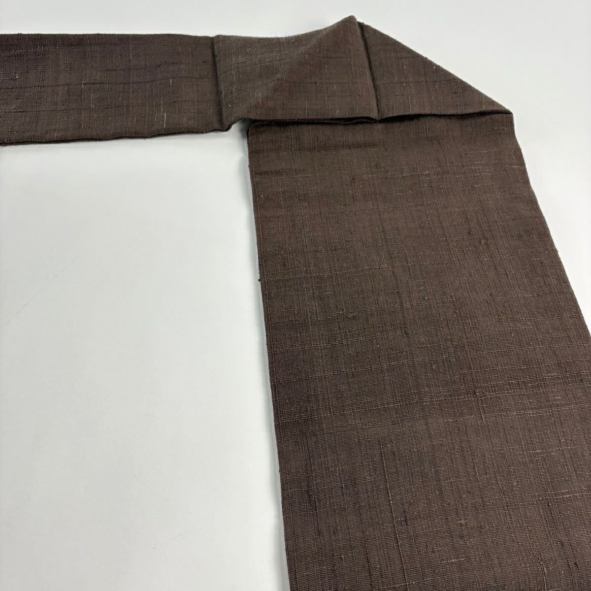 【美品】名古屋帶 優品級 紬織織 葉與果 焦茶 純蠶絲