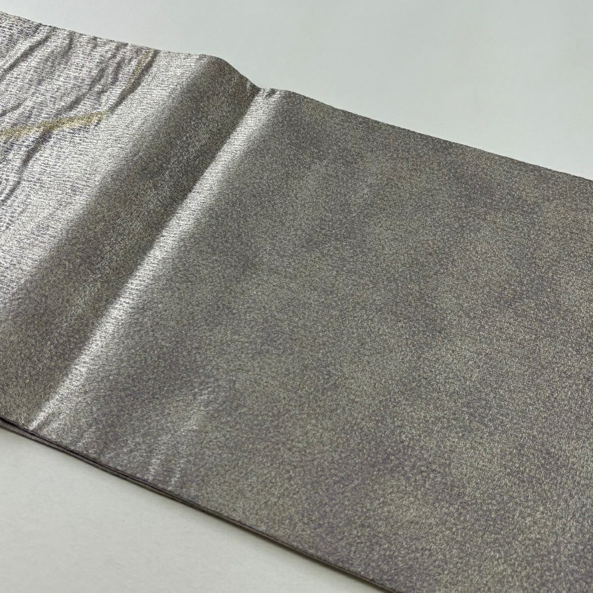 【美品】 袋帶 秀品級 幾何學 金金箔 金絲 淺紫 六通 純蠶絲