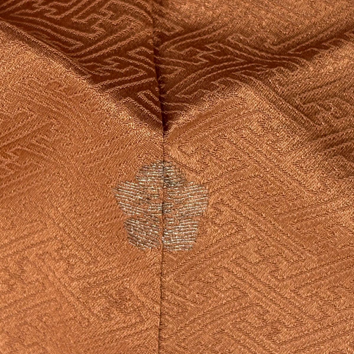 訪問服 身長162.5cm 袖長64cm M 雙層 椿 雲文 刺繡 絞染 茶 純蠶絲 秀品級 一つ紋
