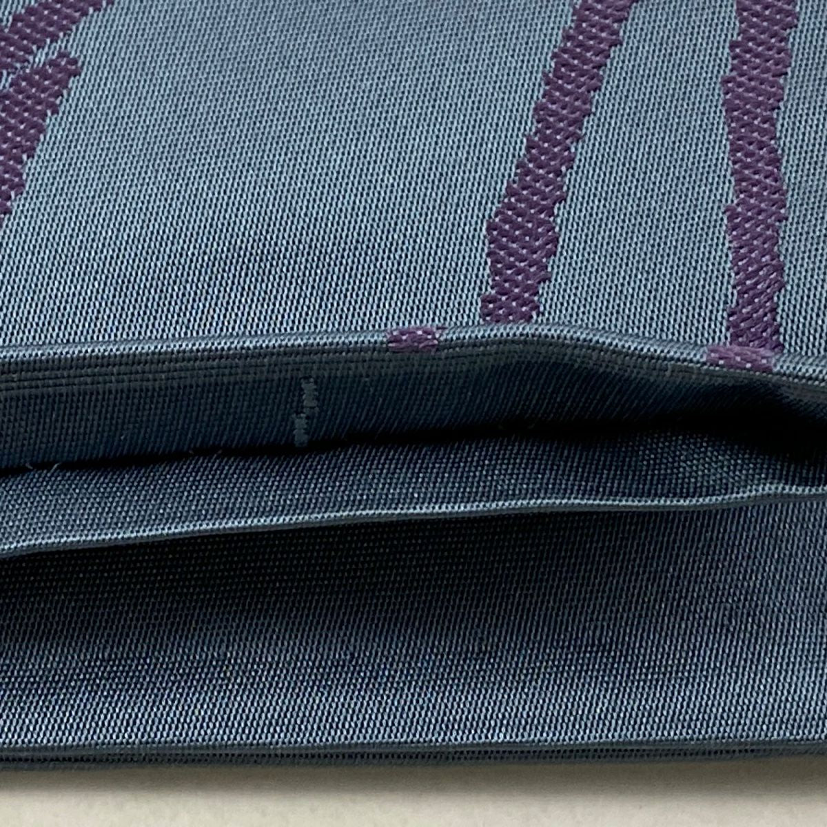【美品】 袋帶 逸品級 辻村ジュサブロー 落款あり 松樹笠 青灰 深藍色 六通 純蠶絲