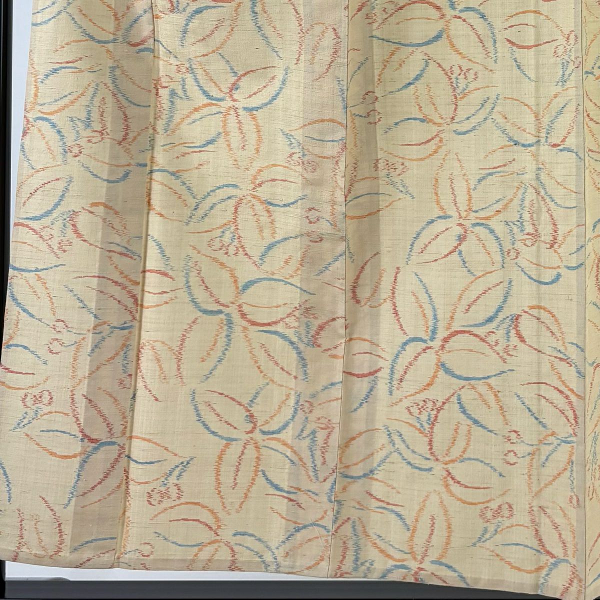 【美品】 紬織 身長157cm 袖長64cm M 單層 葉實 米色 純蠶絲 優品級
