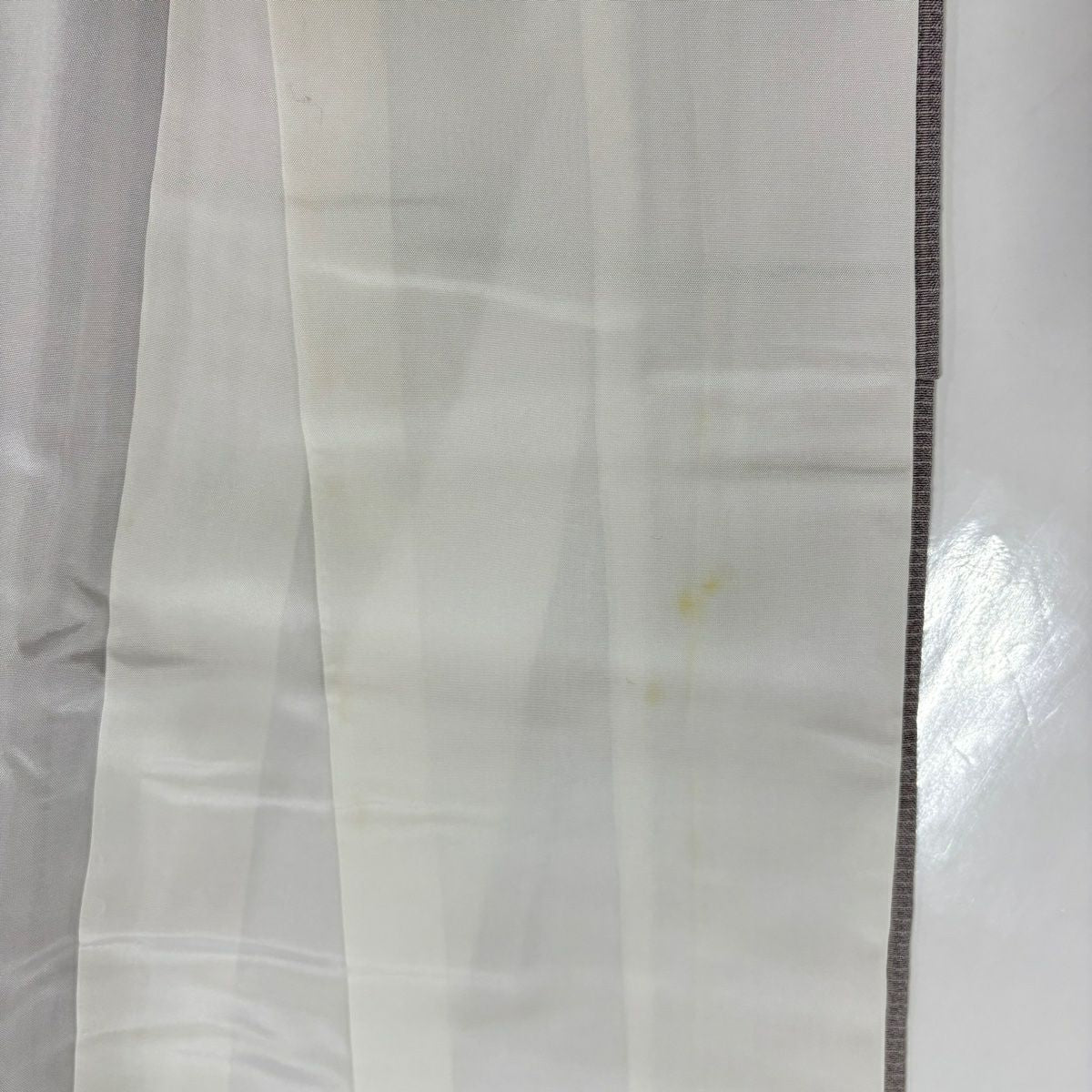 付下 身長164.5cm 袖長63cm S 雙層 田村哲彦 落款有 文字 垂直條紋 漸層 灰色 純蠶絲 名品級