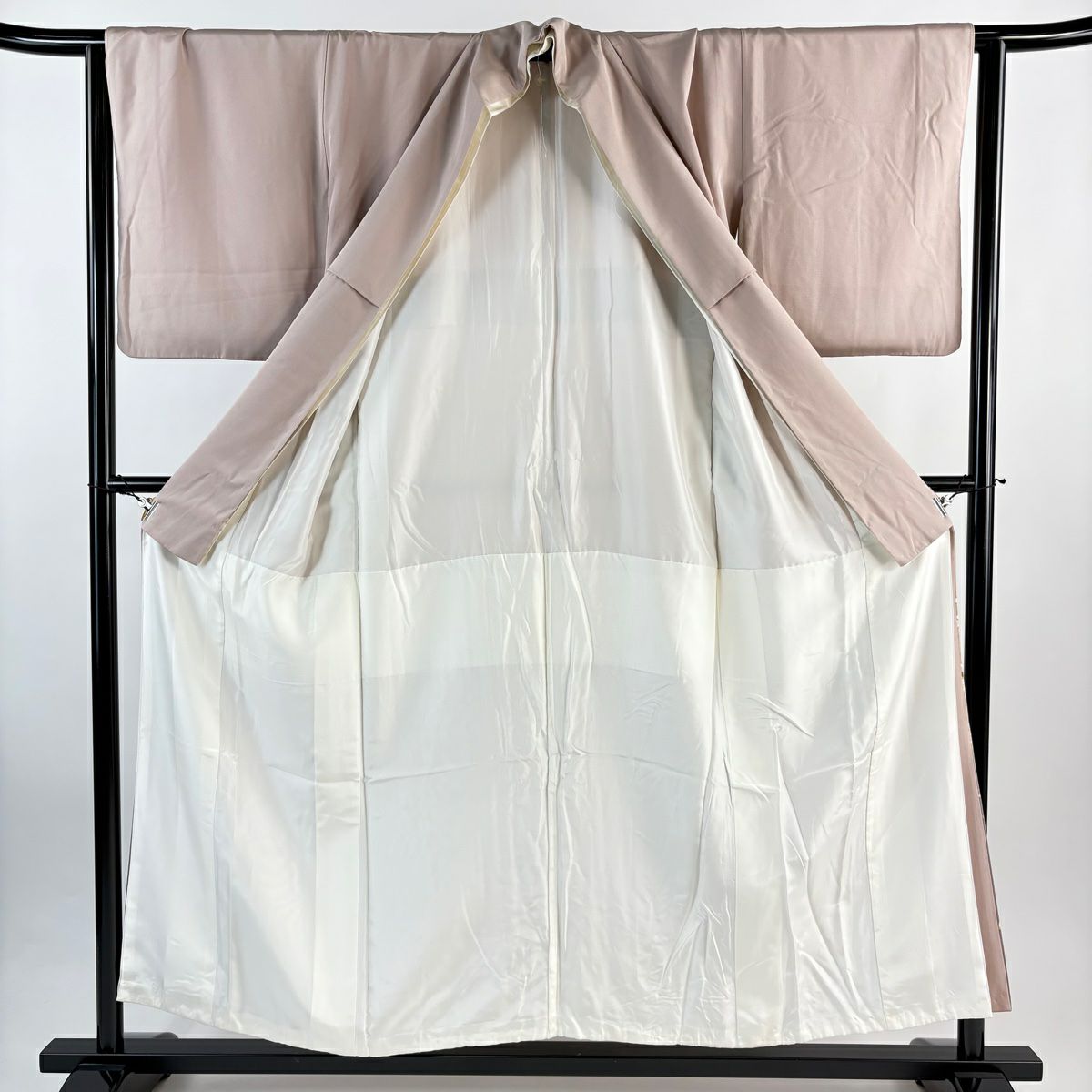 留袖禮服禮服 身長154cm 袖長64cm M 雙層 家屋 松樹竹子梅花 金絲 金銀彩 淺粉色 純蠶絲 優品級 一個紋