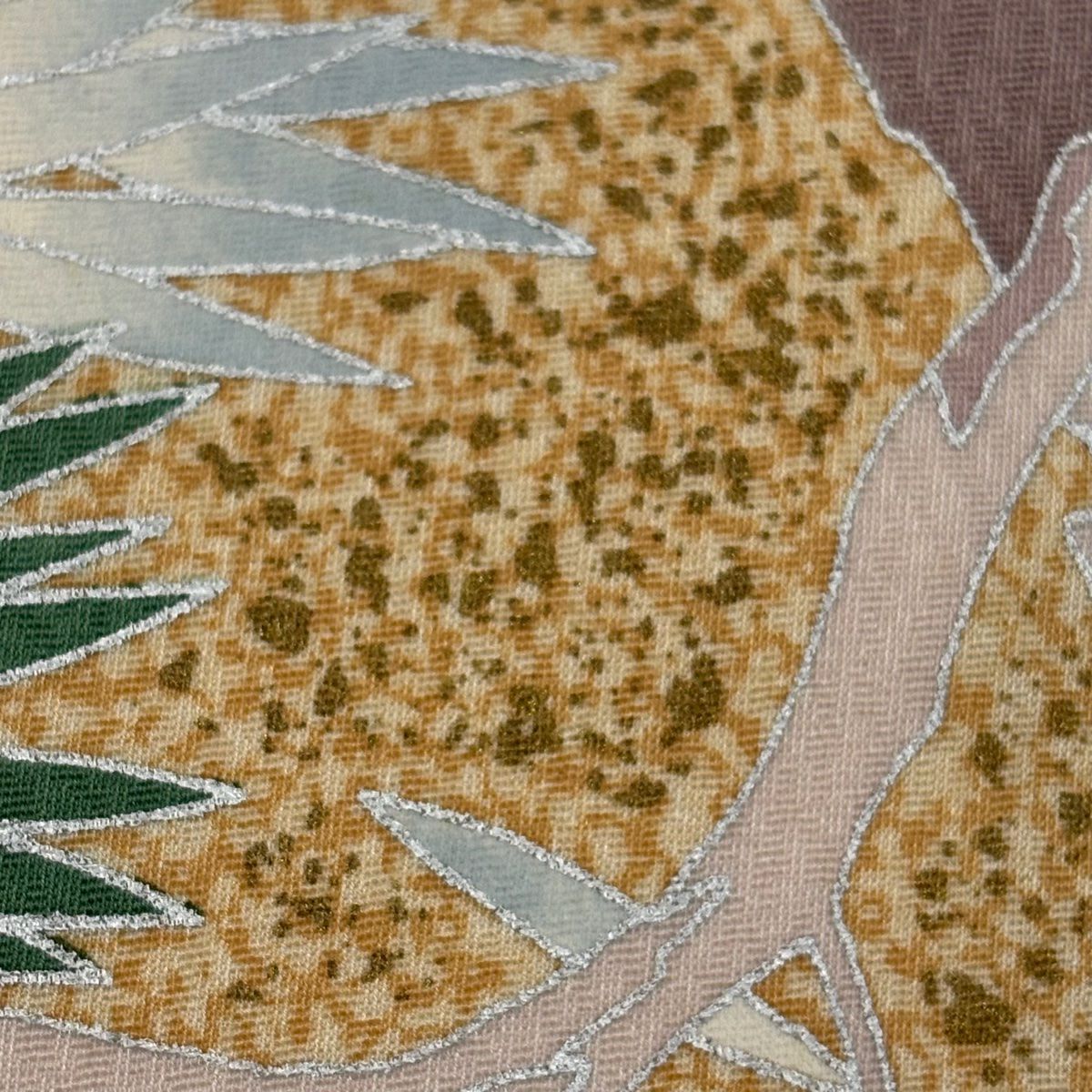 色留袖禮服 身長162cm 袖長64.5cm M 雙層 若松樹 霞 刺繡 金銀彩 淡粉色 純蠶絲 秀品級 三つ紋