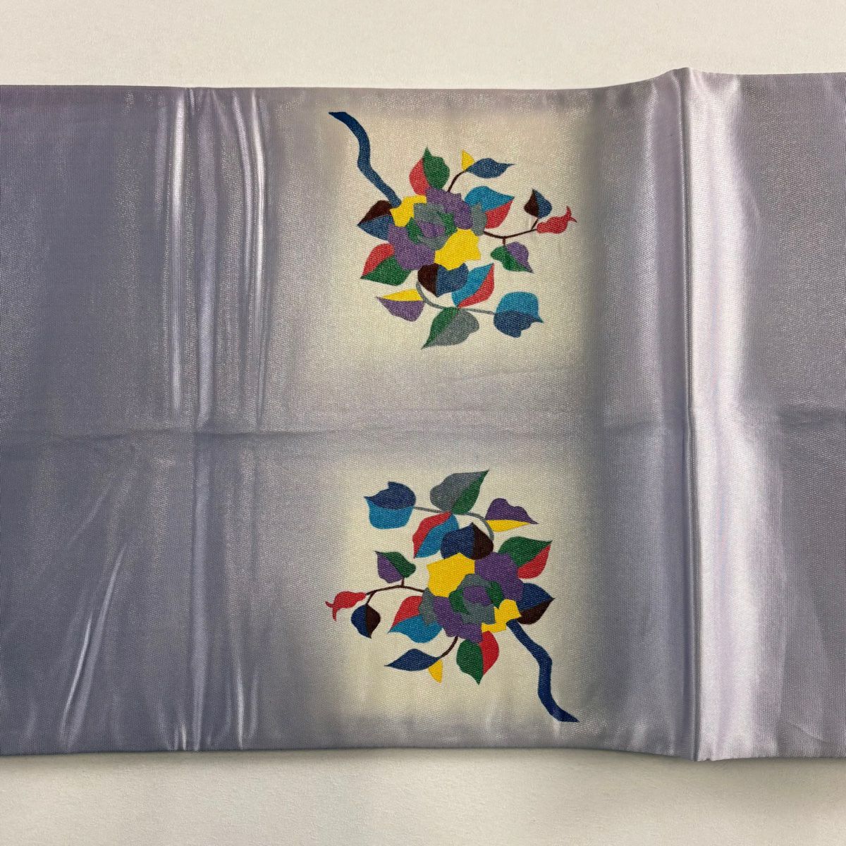 袋帶 秀品級 枝花 金金箔 漸層 淺紫 大鼓圖案 純蠶絲