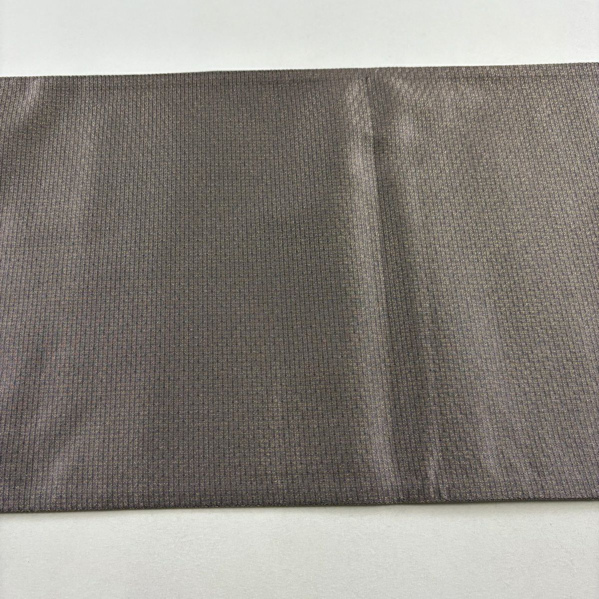 【美品】 袋帶 秀品級 縞 金絲 灰紫 お太鼓圖案 純蠶絲
