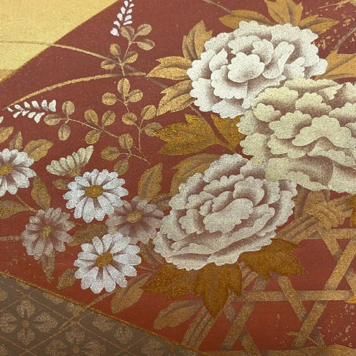 袋帶 秀品級 草花紋紋 有職文樣 金銀彩 金金箔 金純蠶絲