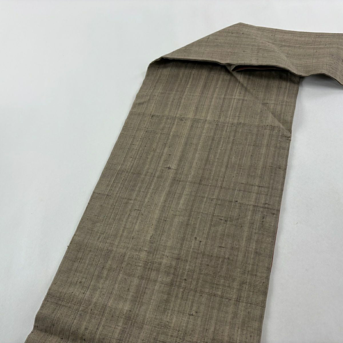 【美品】 名古屋帶 秀品級 紬織織 幾何學圖案 絞染 灰茶 純蠶絲