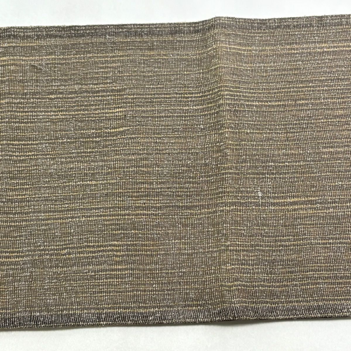 【美品】 袋帶 優品級 條紋 幾何圖案 金絲 灰茶 大鼓圖案 純蠶絲