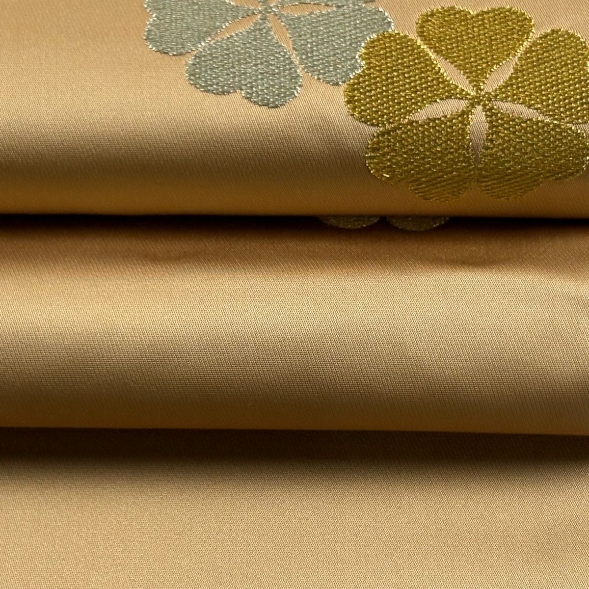 【美品】 袋帶 逸品級 龍村晋 落款あり 花 金銀糸 薄茶 全通 純蠶絲