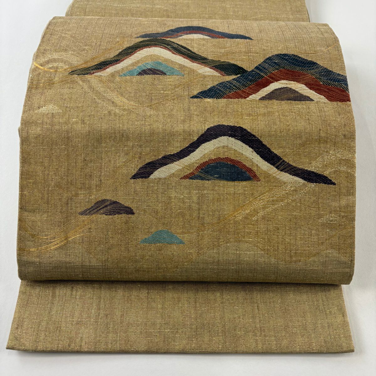 袋帶 秀品級 山並 金絲 金金箔 金 純蠶絲