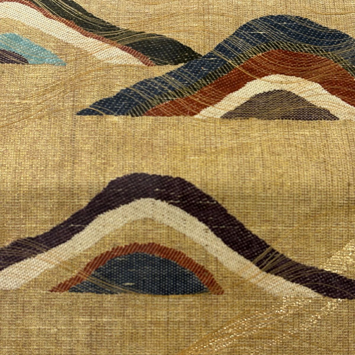 袋帶 秀品級 山並 金絲 金金箔 金 純蠶絲