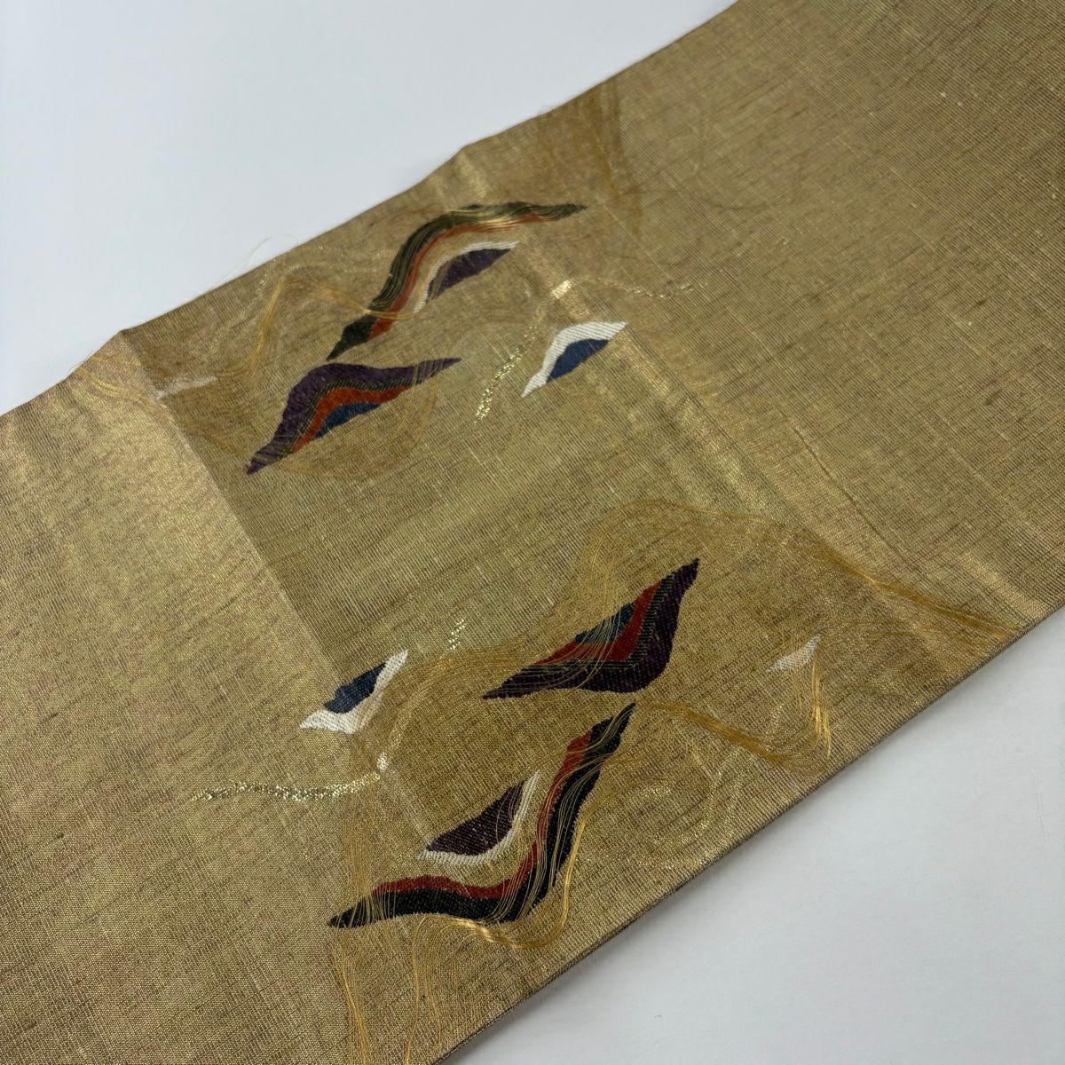 袋帶 秀品級 山並 金絲 金金箔 金 純蠶絲