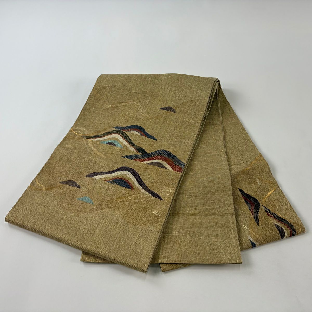袋帶 秀品級 山並 金絲 金金箔 金 純蠶絲