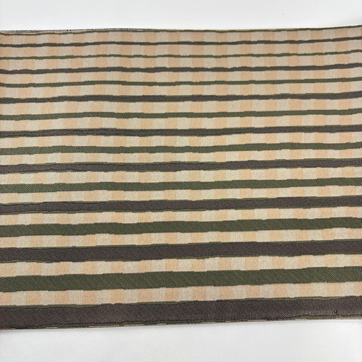 【美品】 袋帶 秀品級 條紋 淺茶 全通 純蠶絲