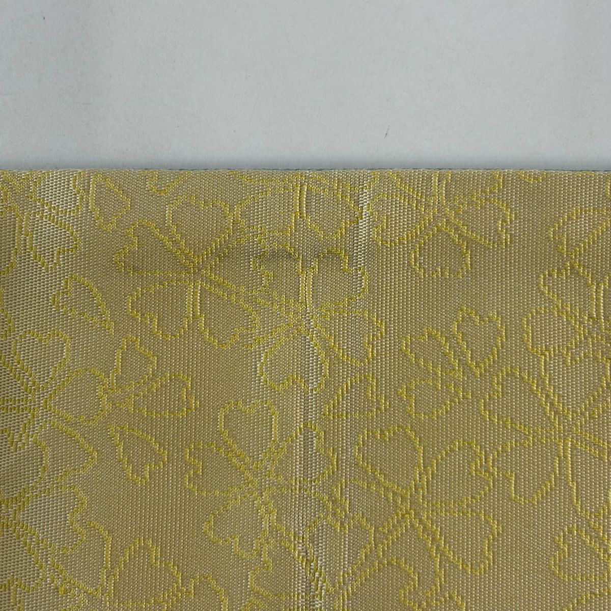 袋帶 秀品級 樱花 流水 刺繡 金金箔 黃色 六通 純蠶絲