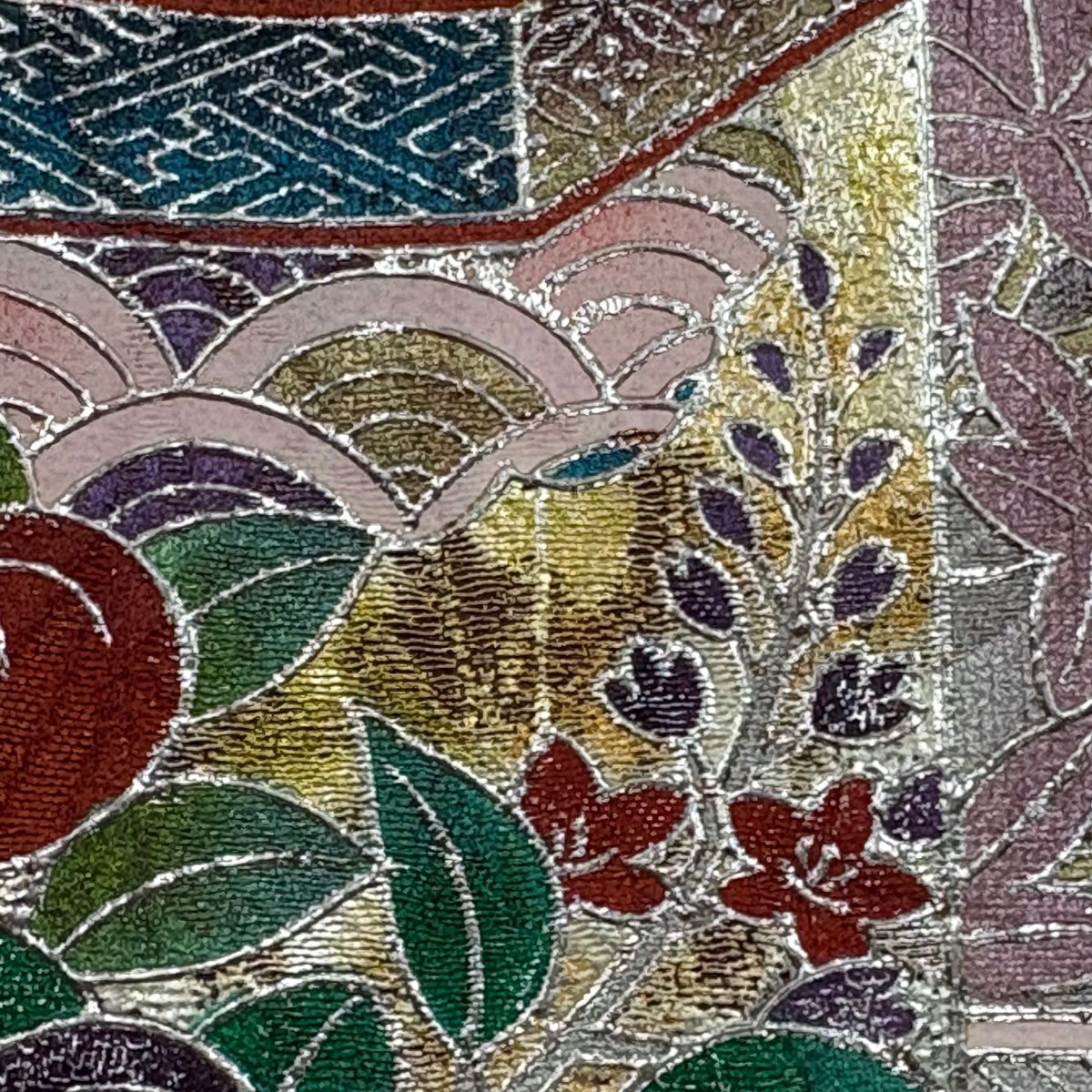 振袖禮服 身長162.5cm 袖長65.5cm M 雙層 貝桶 櫻花 金糸 刺繡 紅 純蠶絲 秀品級
