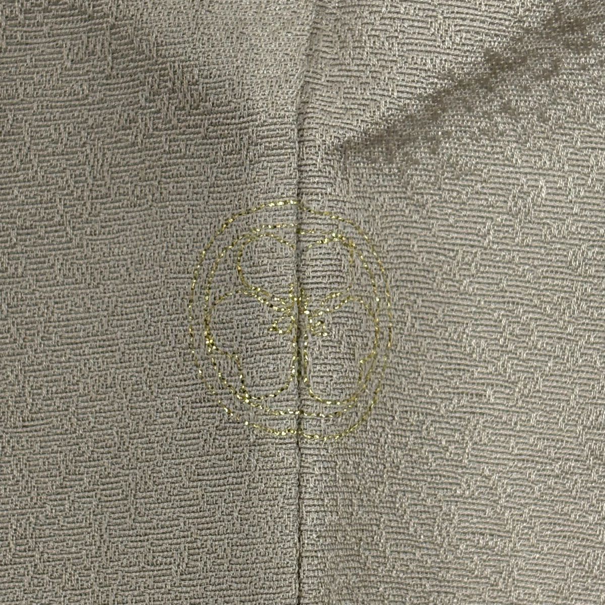 付下 身長162cm 袖長63cm S 雙層 花唐草紋 松樹竹子梅花 刺繡 金線 薄小豆 純蠶絲 名品級 一つ紋