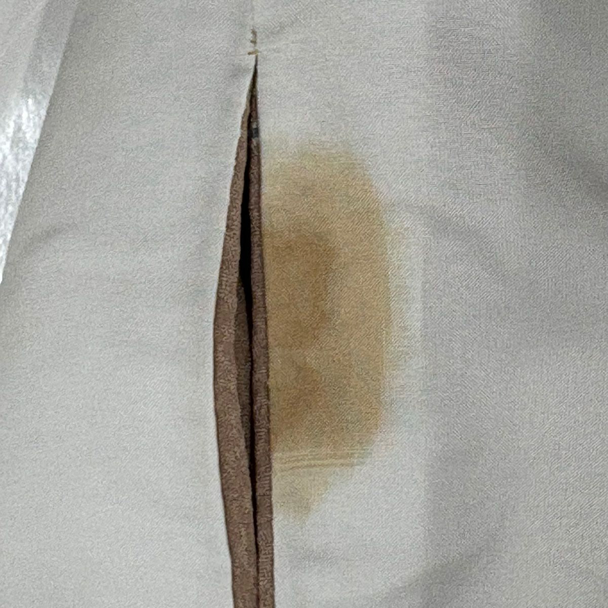 小紋 身長165.5cm 袖長66cm M 雙層 可洗和服 草花紋紋 灰茶 化纖 名品級