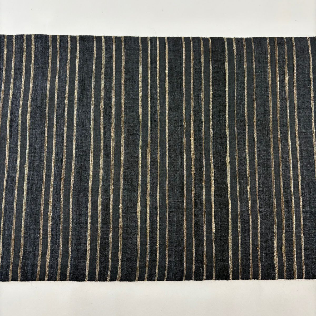 【美品】 袋帶 逸品級 條紋 奶油色 全通 純蠶絲
