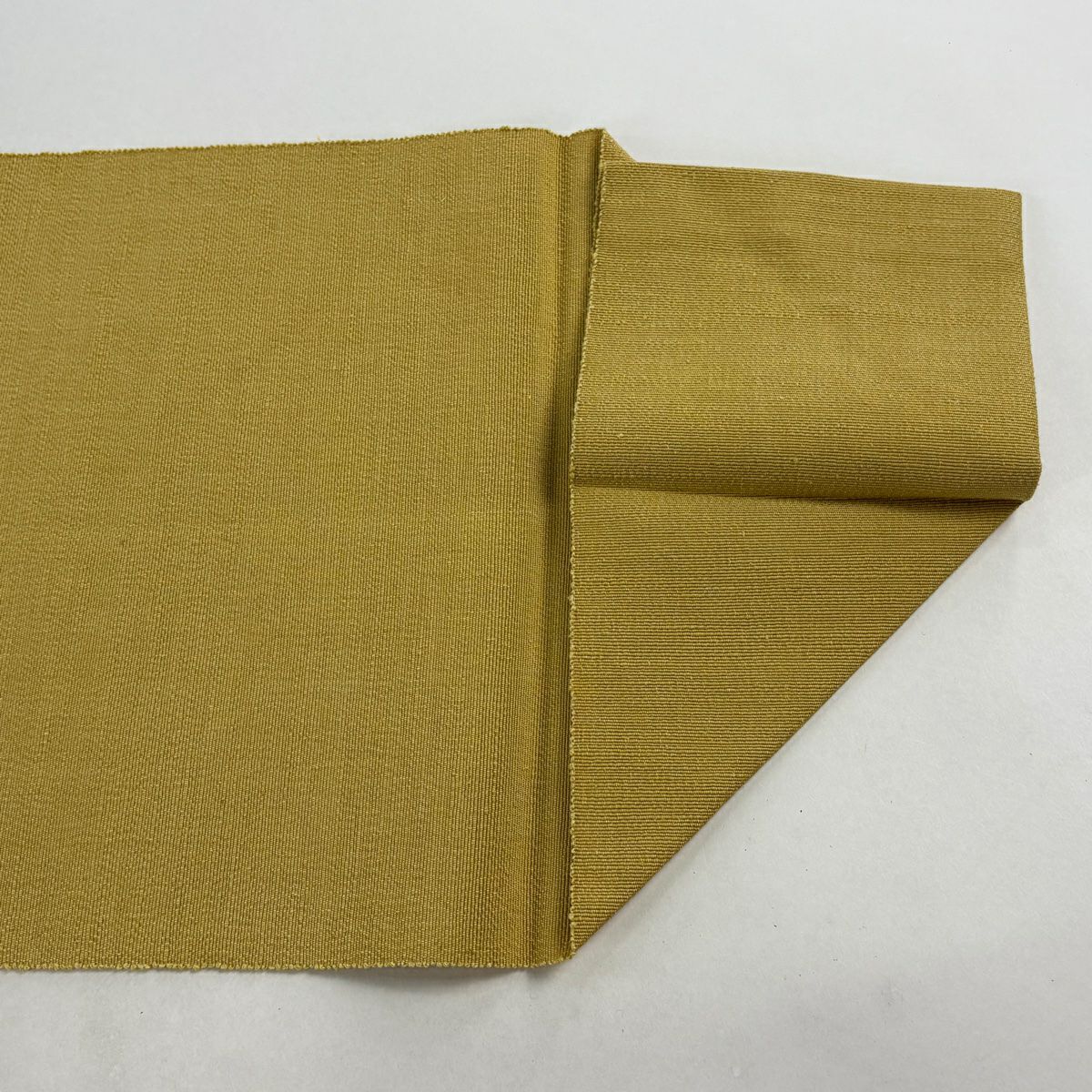 【美品】名古屋帶 逸品級 證書附帶 松樹葉仕立 八寸名古屋帶 紬織織 新島染織工房 縞 幾何學圖案 花織 抹茶 純蠶絲