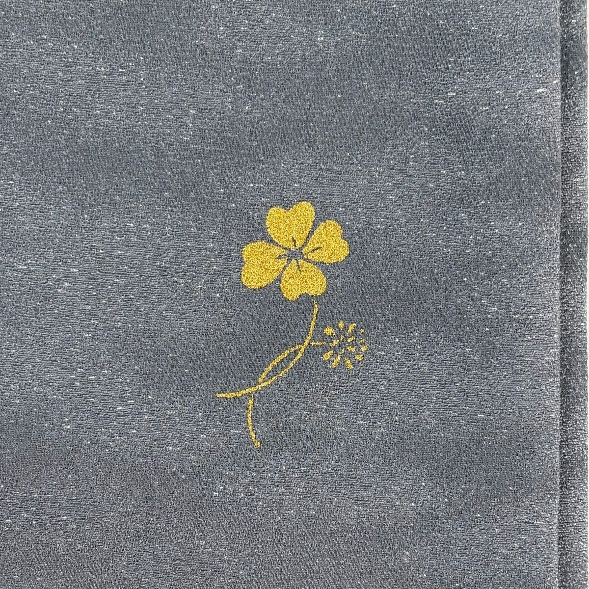 【美品】 袋帶 名品級 枝葉 金金箔 漸層 灰 深藍色 正蠶絲