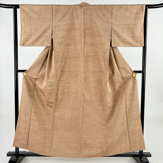 紬織 身長157.5cm 袖長63cm S 雙層 茶 純蠶絲 秀品級