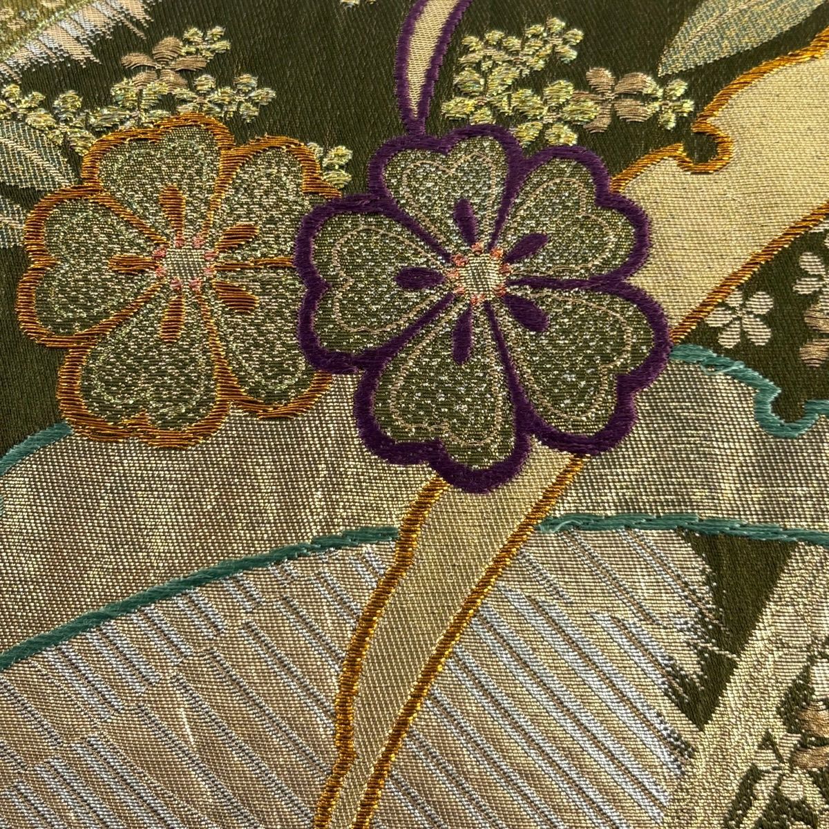 袋帶 秀品級 櫻花 雪芝 金絲 金金箔 金茶 六通 純蠶絲