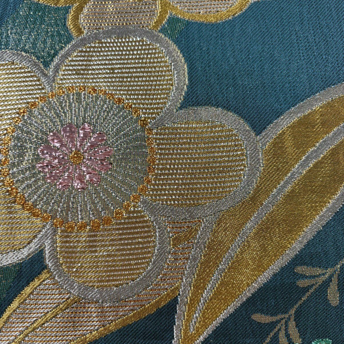 袋帶 秀品級 梅花 菊花 金銀彩 金金箔 青綠 六通 純蠶絲