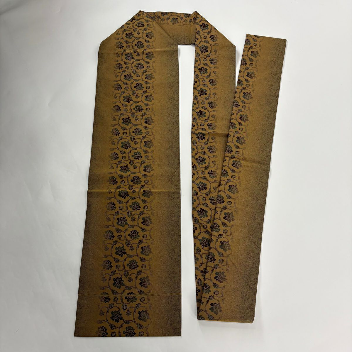 小紋 身長162.5cm 袖長63.5cm S 雙層 名古屋帶套裝 笹蔓名古屋 灰色 純蠶絲 秀品級