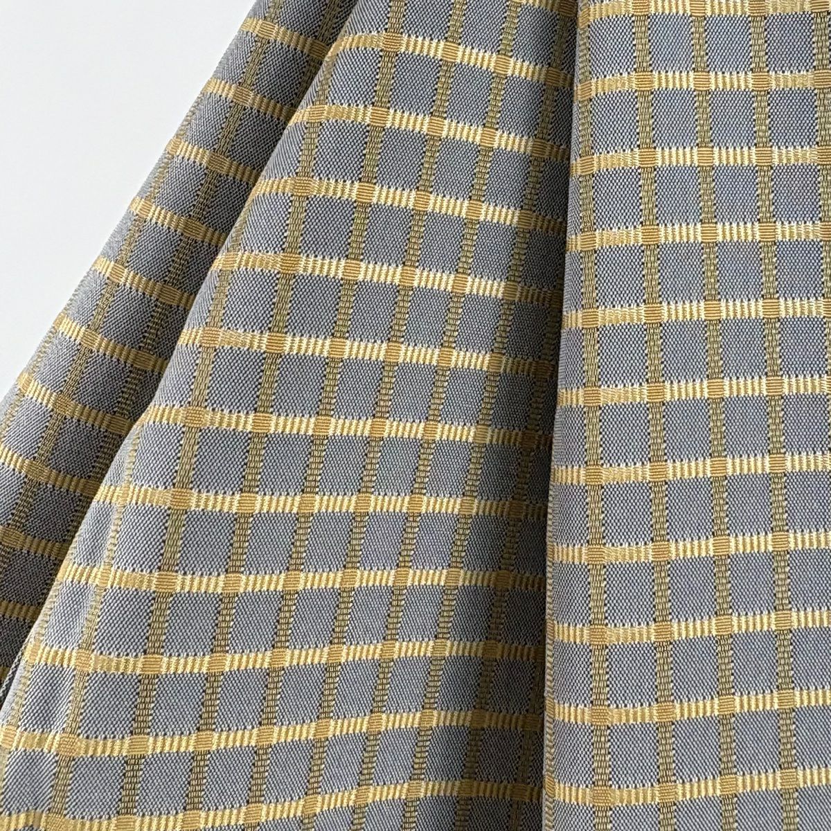 【美品】 紬織 身長159.5cm 袖長63cm S 雙層 格子 灰 純蠶絲 逸品級