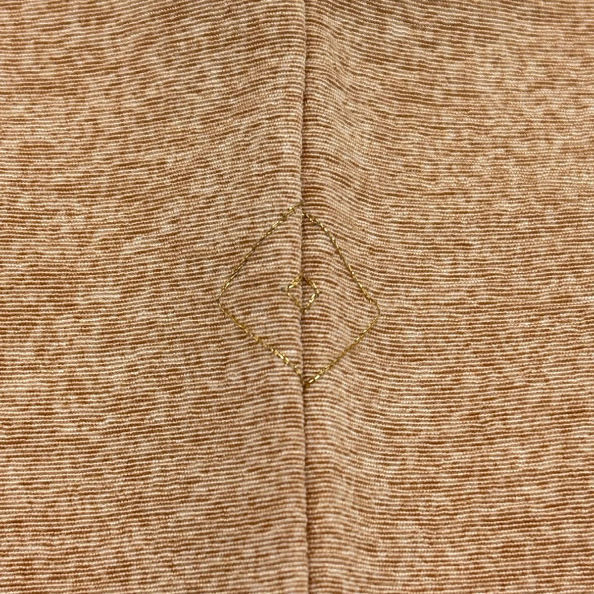 【美品】 付下 身長153.5cm 袖長62.5cm S 雙層 霞 幾何圖案 漸層 淺橙色 純蠶絲 優品級 一個紋