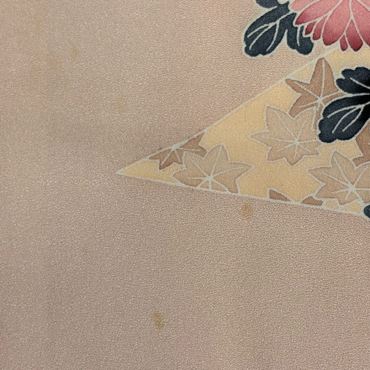 付下 身長163cm 袖長65cm M 雙層 松樹竹子梅花 菊花 粉紅 純蠶絲 優品級