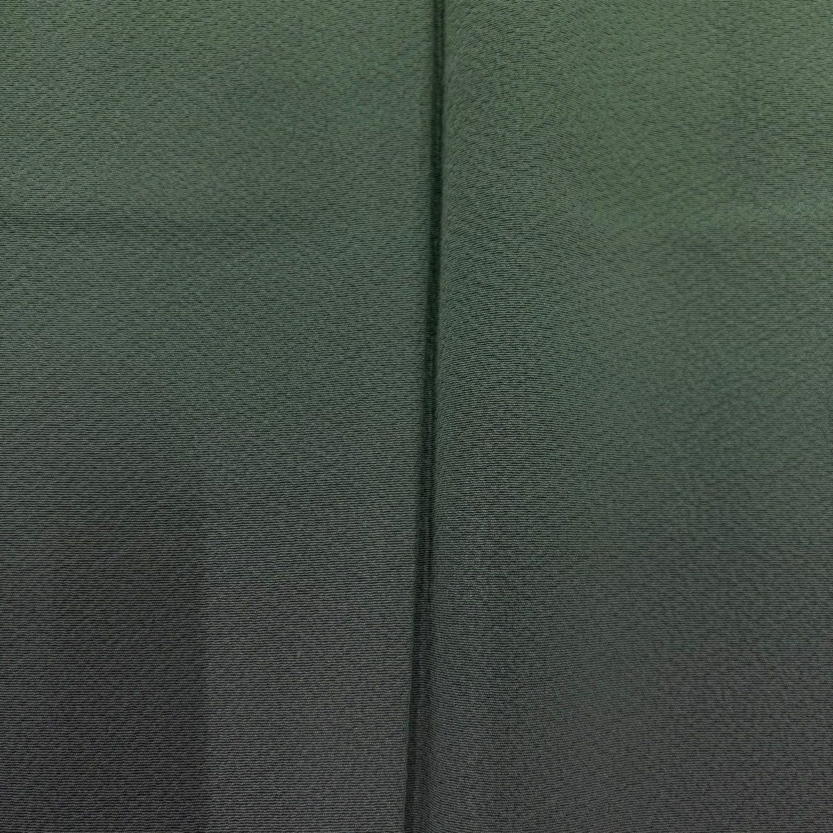 付下 身長162cm 袖長64cm M 雙層 染分 裾暈染 淺綠 純蠶絲 優品級