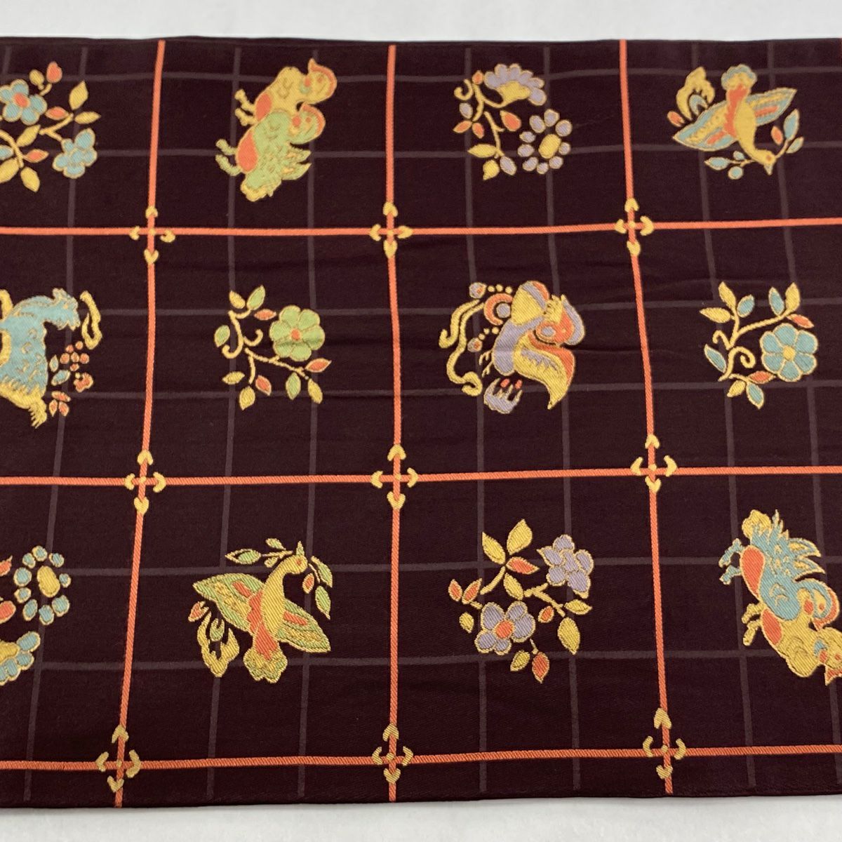 【美品】 袋帶 秀品級 有落款 あらいそ 關西仕立 花鳥 動物 金金箔 茶紫 全通 純蠶絲
