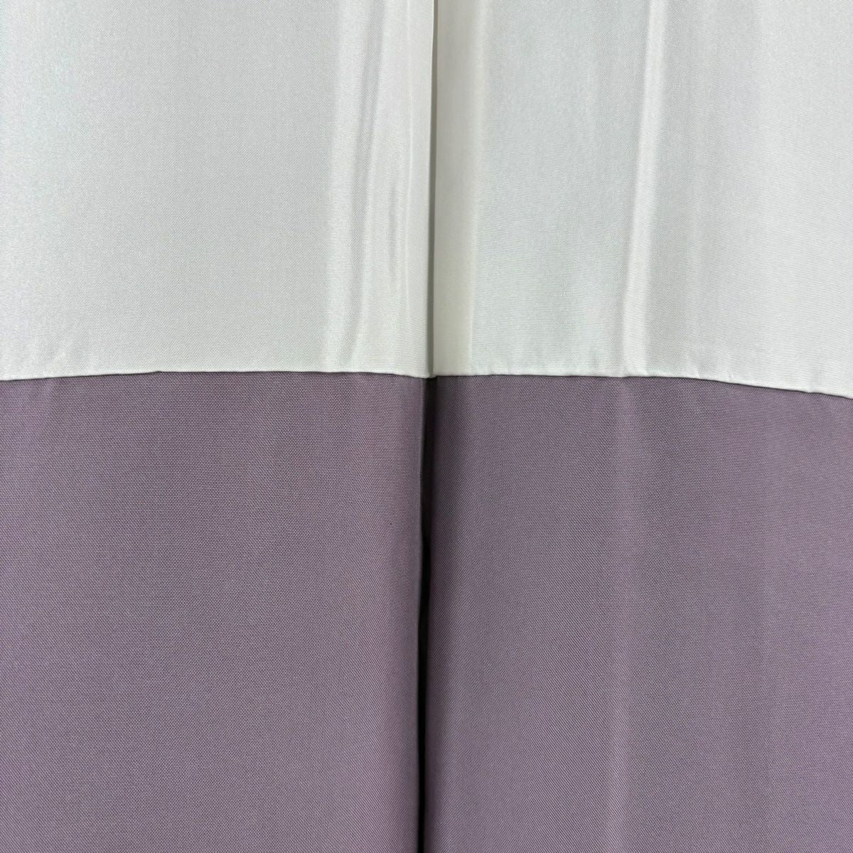【美品】 紬織 身長159cm 袖長62cm S 雙層 牛首紬織織 地 落款あり 證書あり 縱條 幾何圖案 青灰 純蠶絲 逸品級