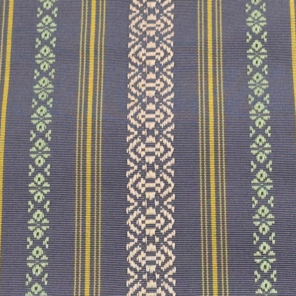 【美品】半幅帶 秀品級 博多織 證書有 献上圖案 灰色 純蠶絲