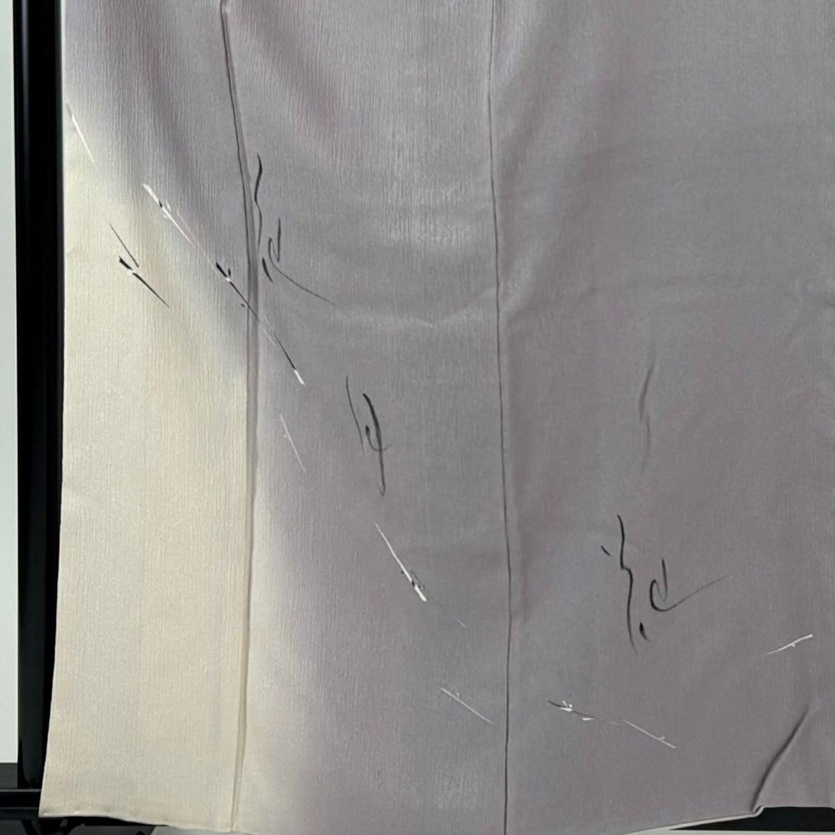 付下 身長160cm 袖長64.5cm M 雙層 落款有 文字文 模糊 灰紫 純蠶絲 優品級