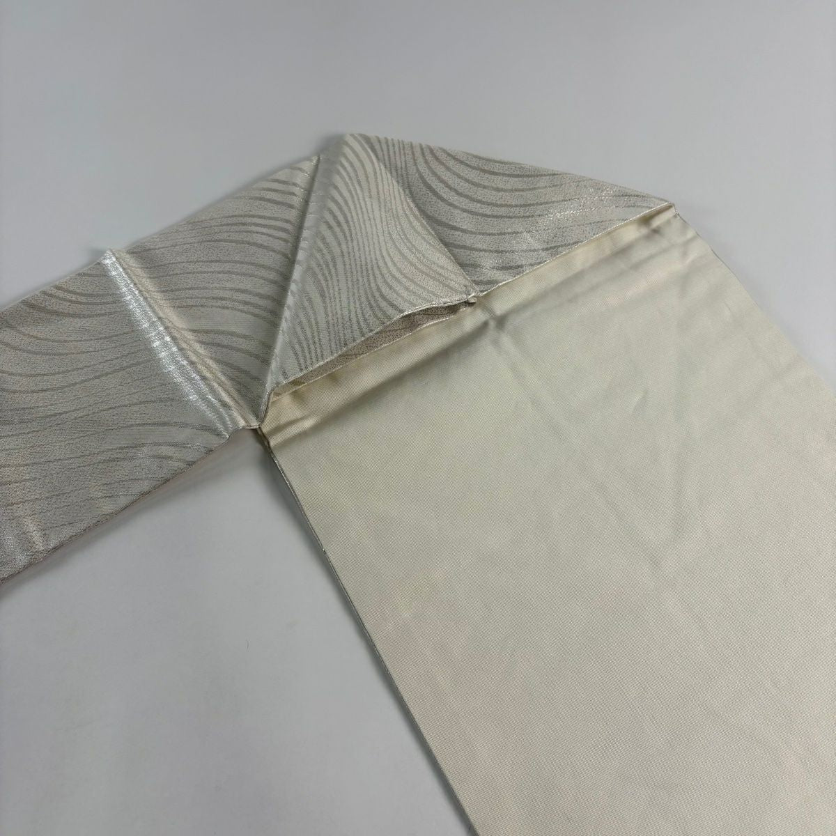 名古屋帶 優品級 草花紋紋 金金箔 銀線 淺粉色 純蠶絲
