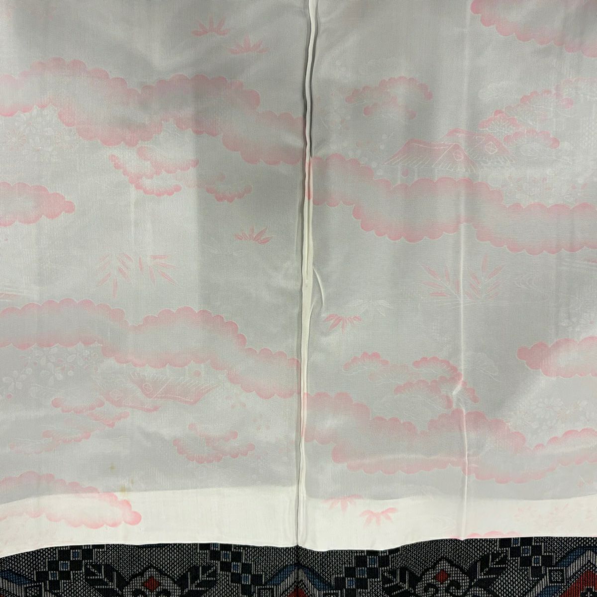 紬織 身長158cm 袖長63cm S 雙層 套裝 證書齊全 華紋 灰 純蠶絲 優品級