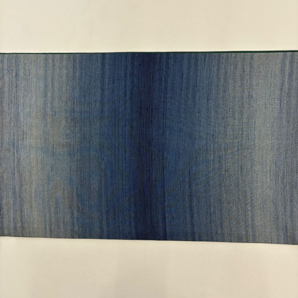 袋帶 秀品級 霞 紬織織 青 全通 純蠶絲