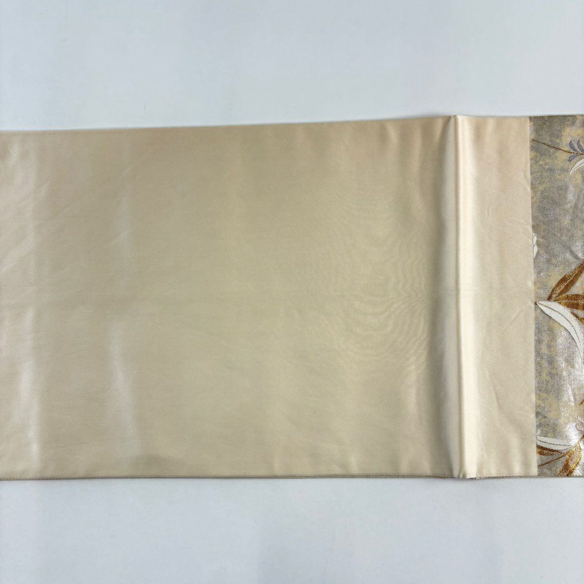 袋帶 秀品級 關西仕立 雜鎌倉文 蝴蝶 金絲 金金箔 灰茶 六通 純蠶絲